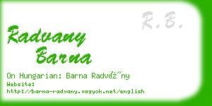 radvany barna business card